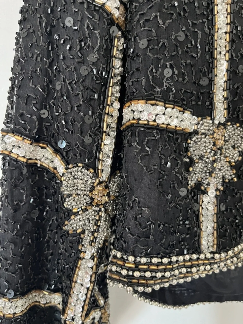 Vintage Embellished Black Sequin Cropped Jacket - Picture 5 of 16